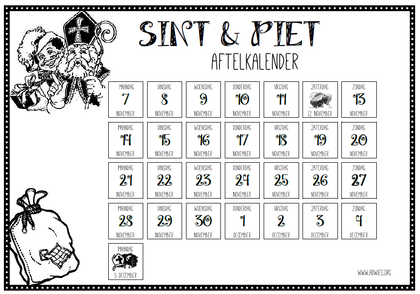 Sinterklaas aftelkalender ADWIES
